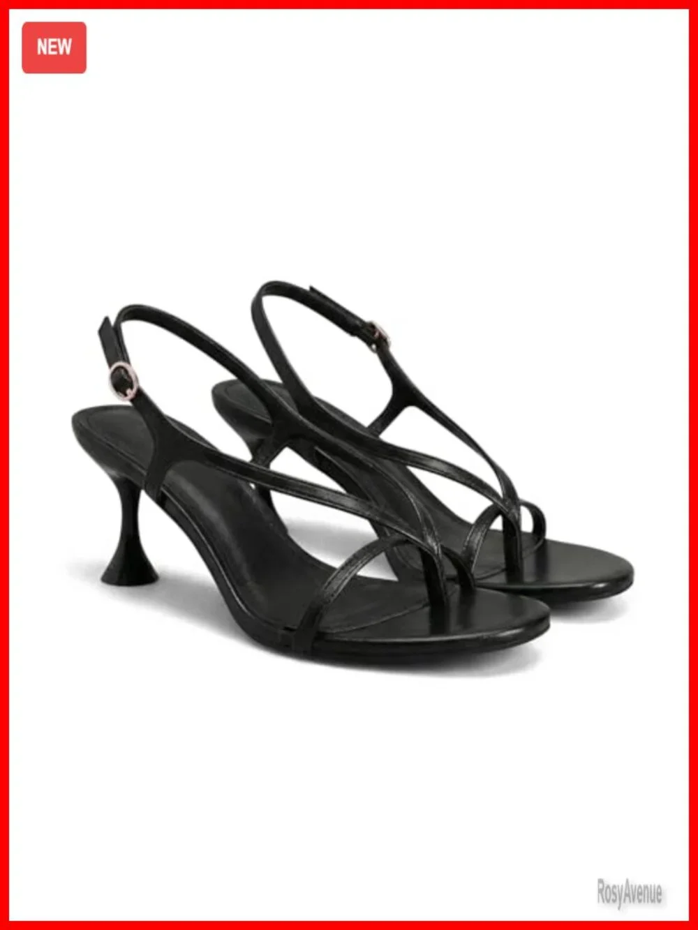 Kitten Heel Slingback Thong Sandals Ankle Strap Dress Shoes